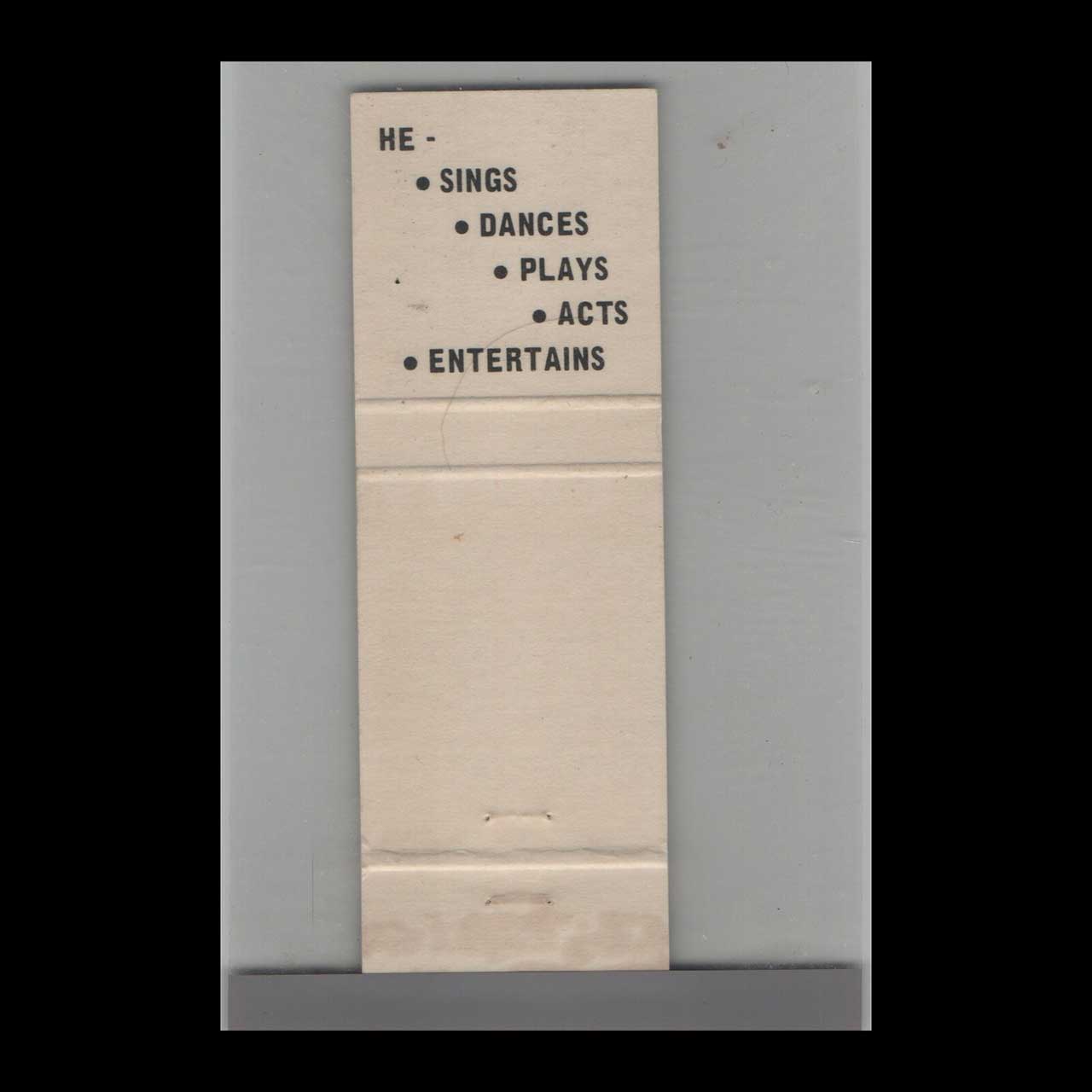 Tony Moreno The Mad Greek Matchbook Cover Tony Moreno The Mad Greek Matchbook Cover