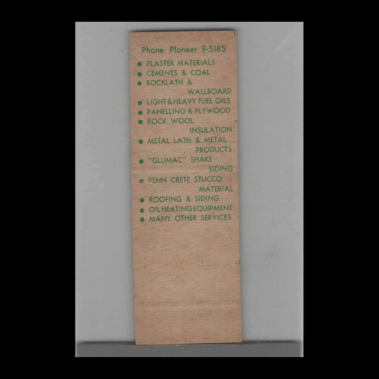 Pocahontas Ready Mix Concrete Matchbook Cover Salisbury MD Pocahontas Ready Mix Concrete Matchbook Cover Salisbury MD