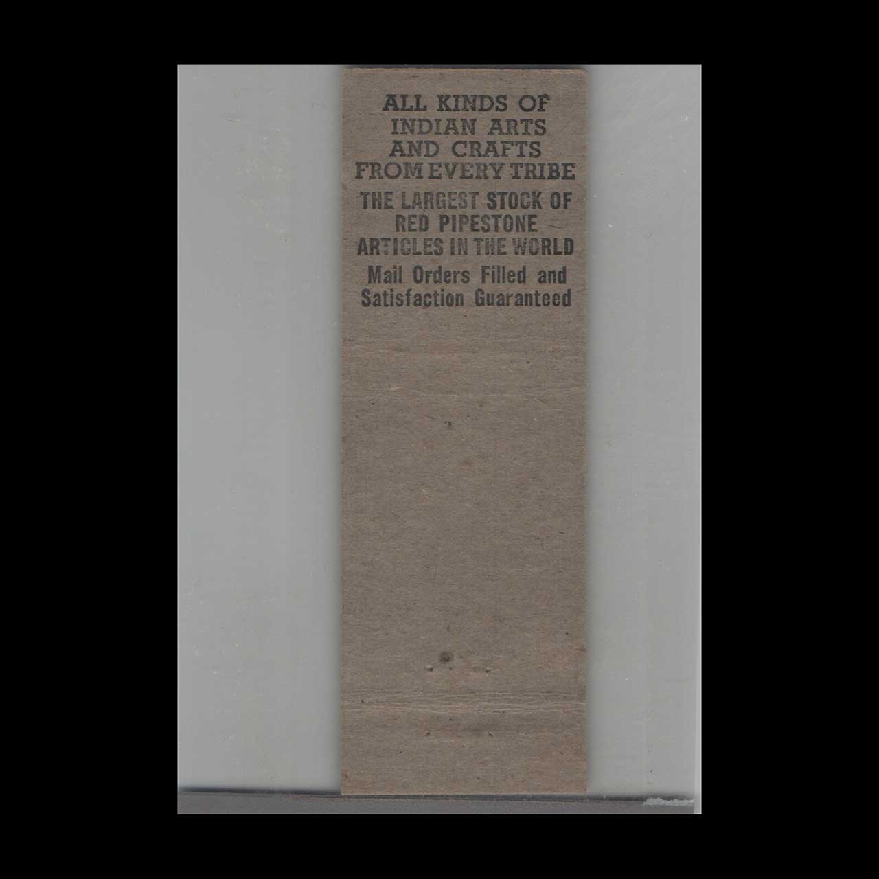 Roes Indian Trading Post Matchbook Cover Pipestone MN Roes Indian Trading Post Matchbook Cover Pipestone MN