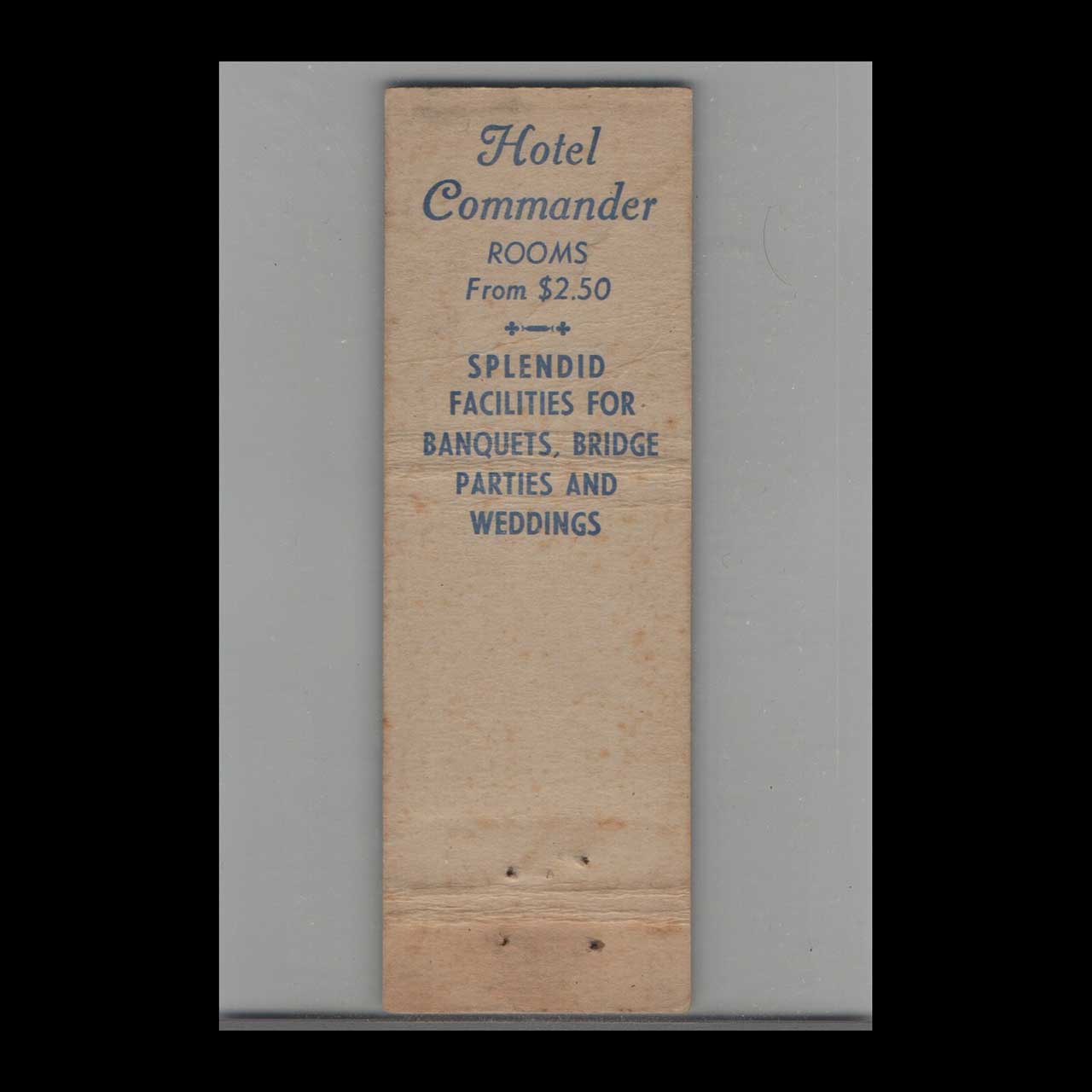 Matchbook Cover Drum Grill Hotel Commander Cambridge Ma Matchbook Cover Drum Grill Hotel Commander Cambridge Ma