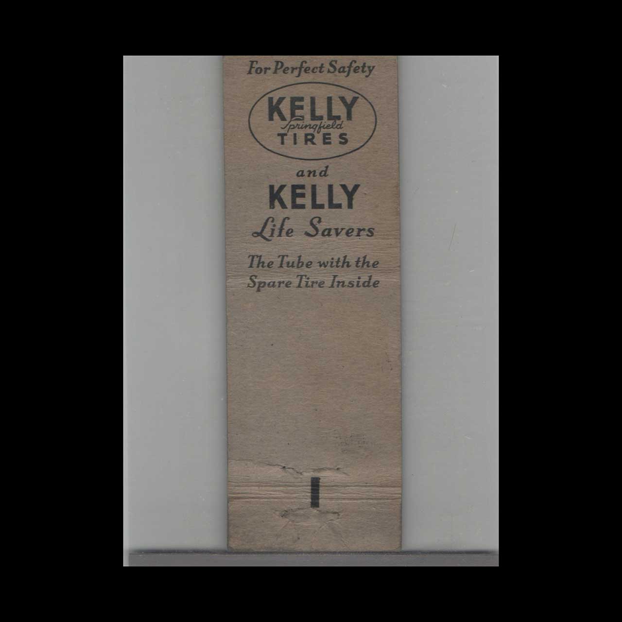 Kelly Tires Matchbook Cover New Britain CT Kelly Tires Matchbook Cover New Britain CT