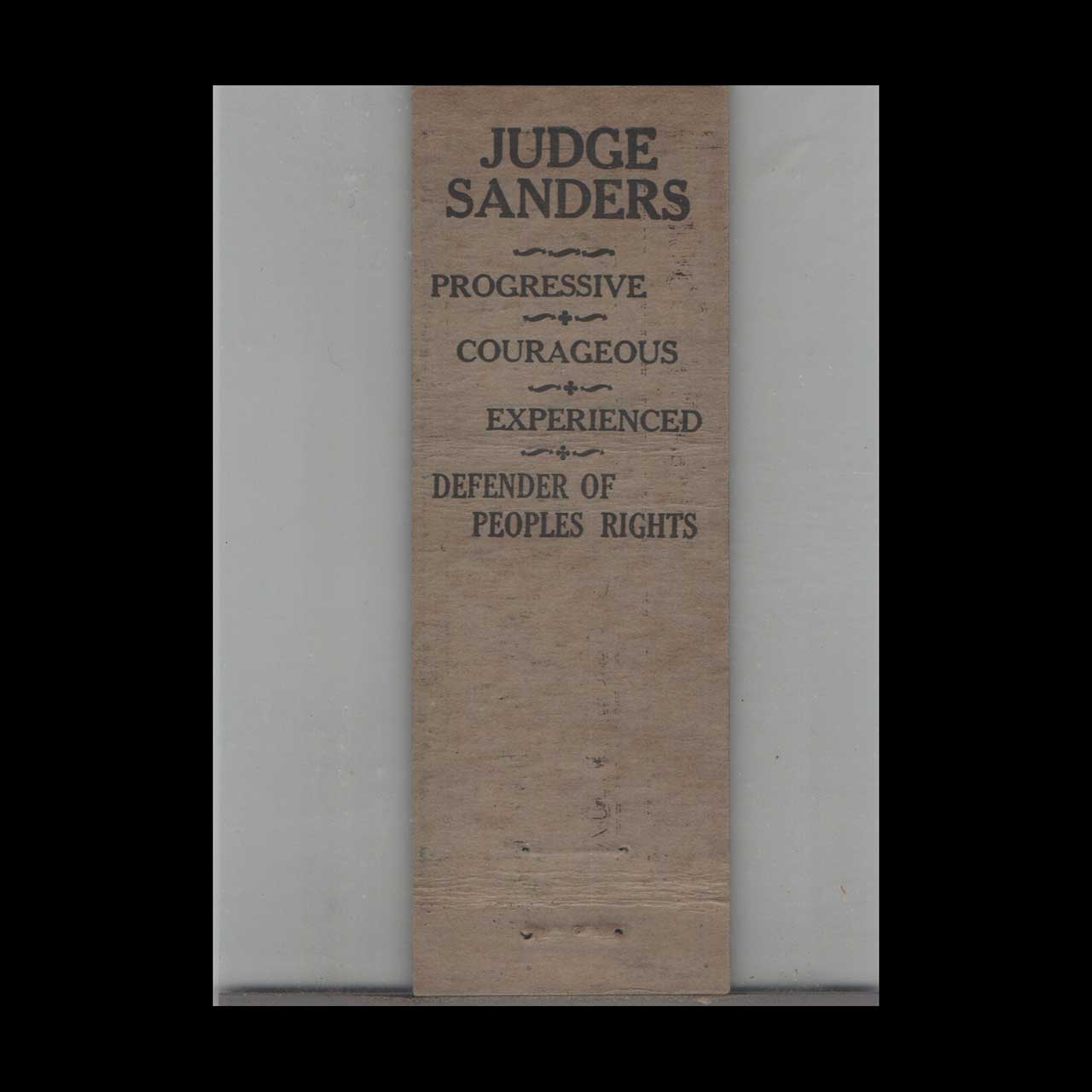 1930s Judge Sanders Probate Court Matchbook Cover 1930s Judge Sanders Probate Court Matchbook Cover