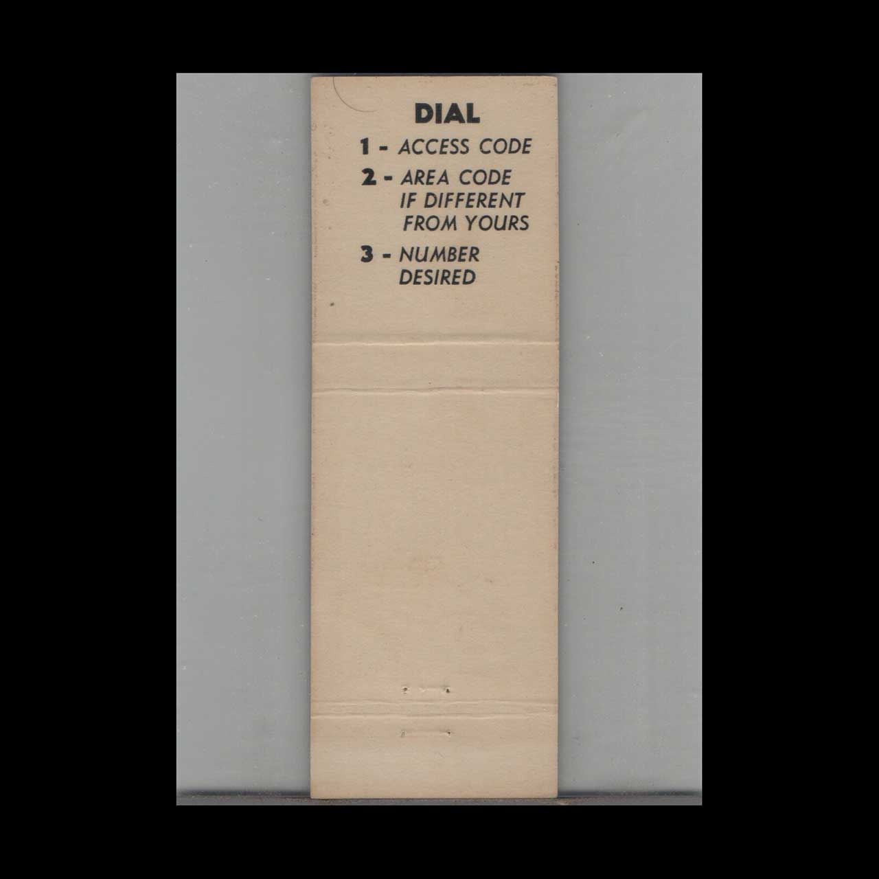 Carolina Telephone Direct Distance Dialing Matchbook Cover Carolina Telephone Direct Distance Dialing Matchbook Cover