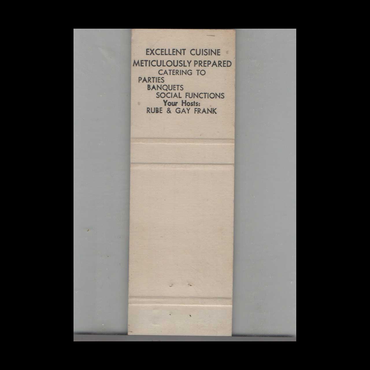 Rubes Restaurant & Cocktail Lounge Matchbook Cover Allentown Rubes Restaurant & Cocktail Lounge Matchbook Cover Allentown