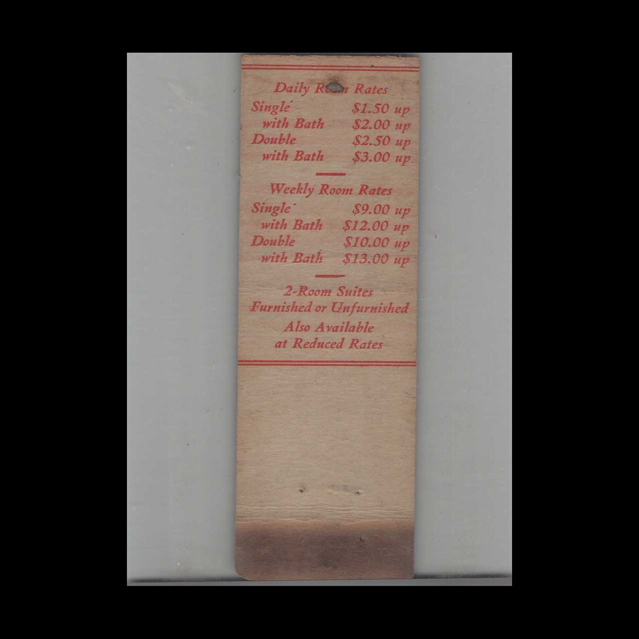 Matchbook Cover Hotel Tracy Philadelphia PA Matchbook Cover Hotel Tracy Philadelphia PA