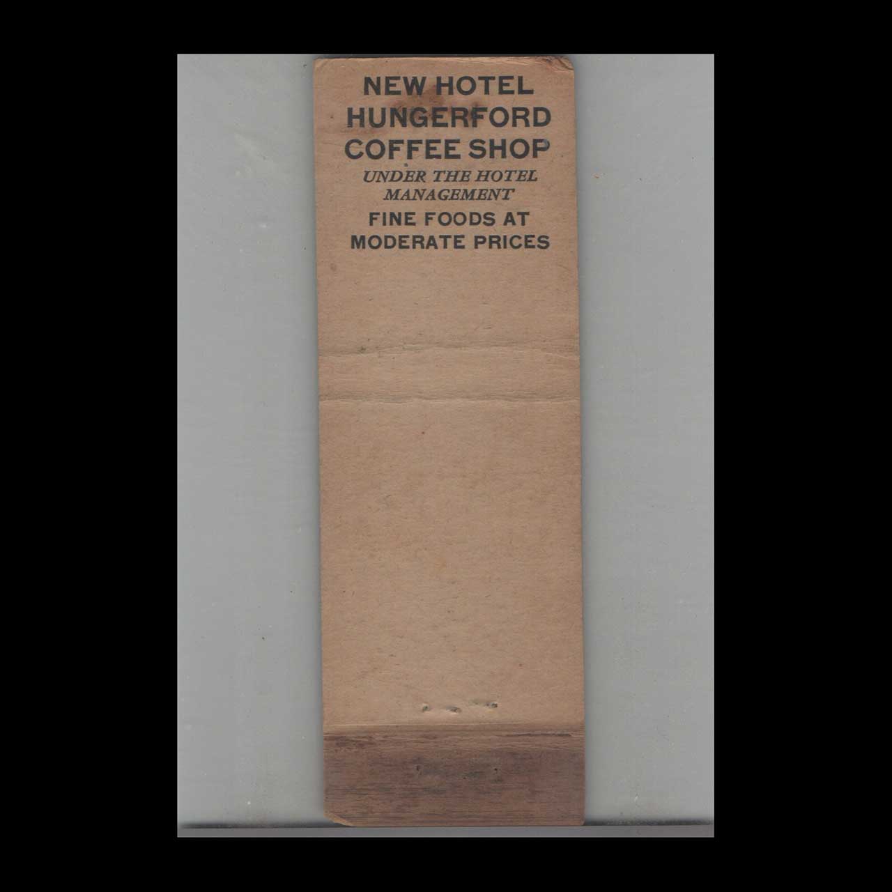 Matchbook Cover New Hotel Hungerford Seattle WA Matchbook Cover New Hotel Hungerford Seattle WA