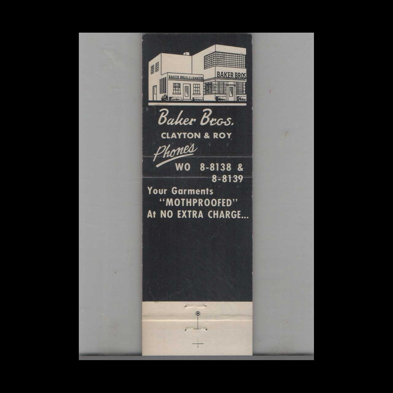Baker Bros Cleaners Matchbook Cover Battle Creek MI Baker Bros Cleaners Matchbook Cover Battle Creek MI