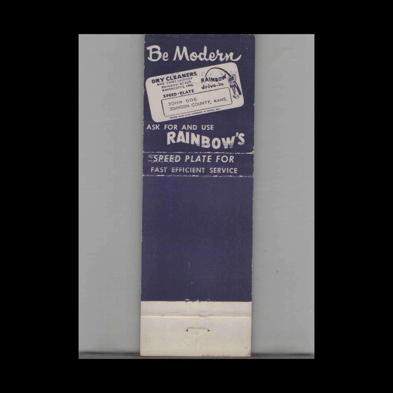 Rainbow Drive In Dry Cleaners Matchbook Cover Kansas City Rainbow Drive In Dry Cleaners Matchbook Cover Kansas City