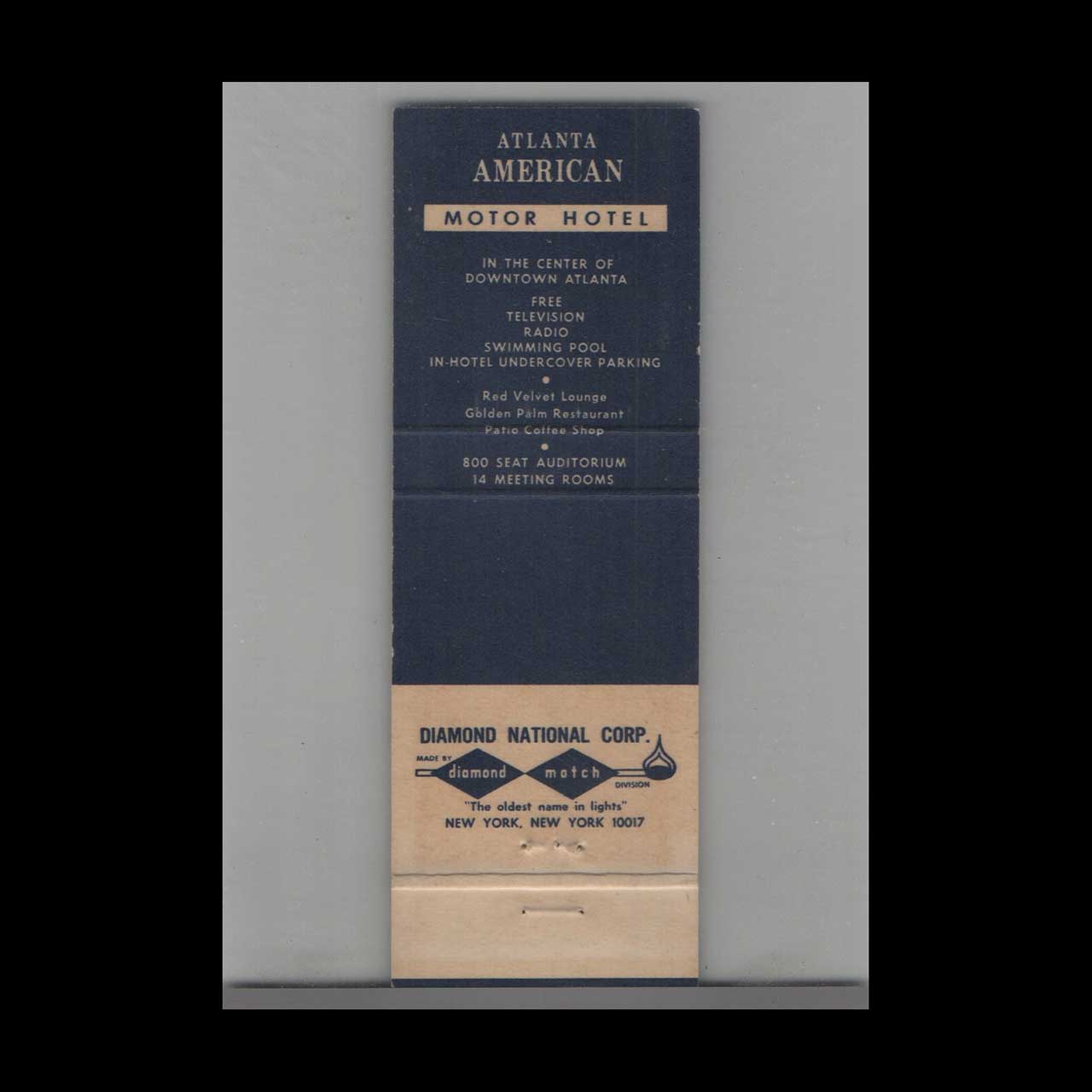 Matchbook Cover Atlanta American Hotel Atlanta GA Matchbook Cover Atlanta American Hotel Atlanta GA