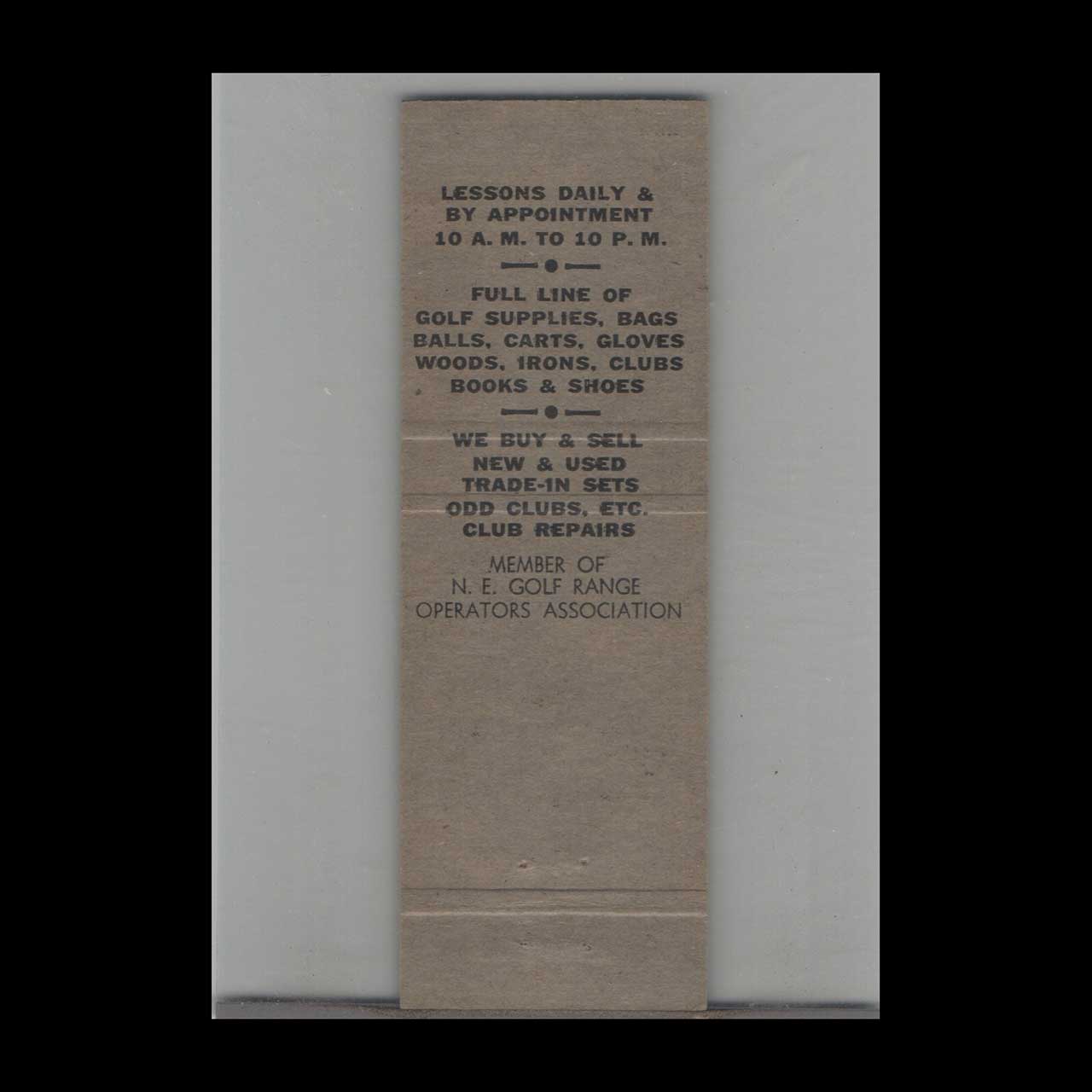 Lous Golf Range Matchbook Cover Providence RI Lous Golf Range Matchbook Cover Providence RI