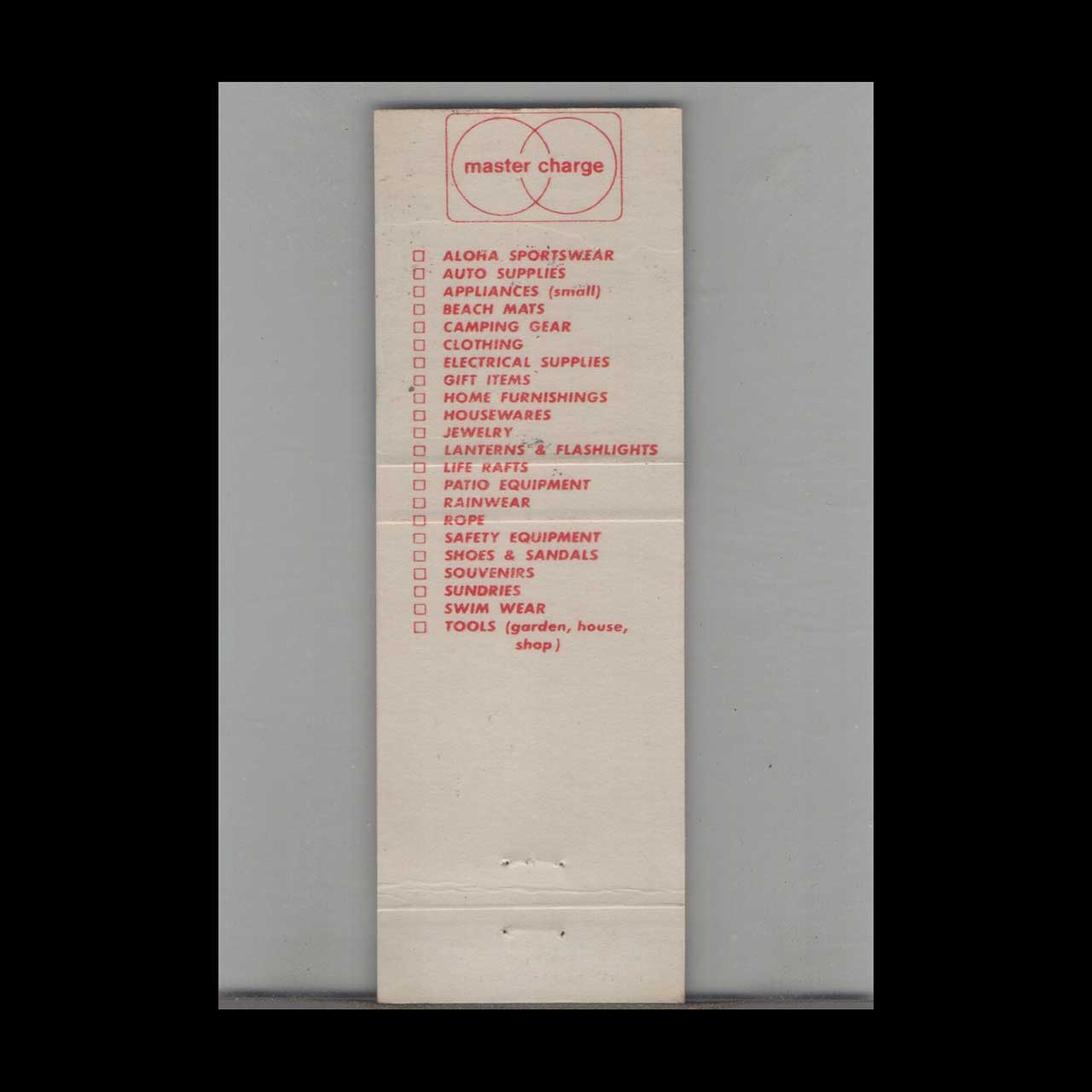 Big 88 Surplus Center Honolulu Matchbook Cover Big 88 Surplus Center Honolulu Matchbook Cover