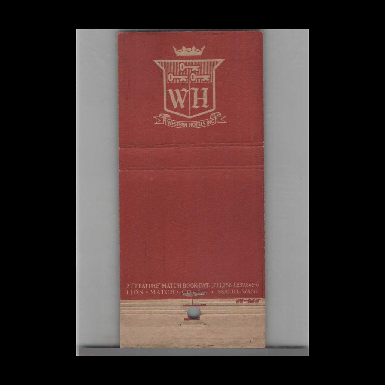 Matchbook Cover Hotel Olympic Seattle WA Matchbook Cover Hotel Olympic Seattle WA