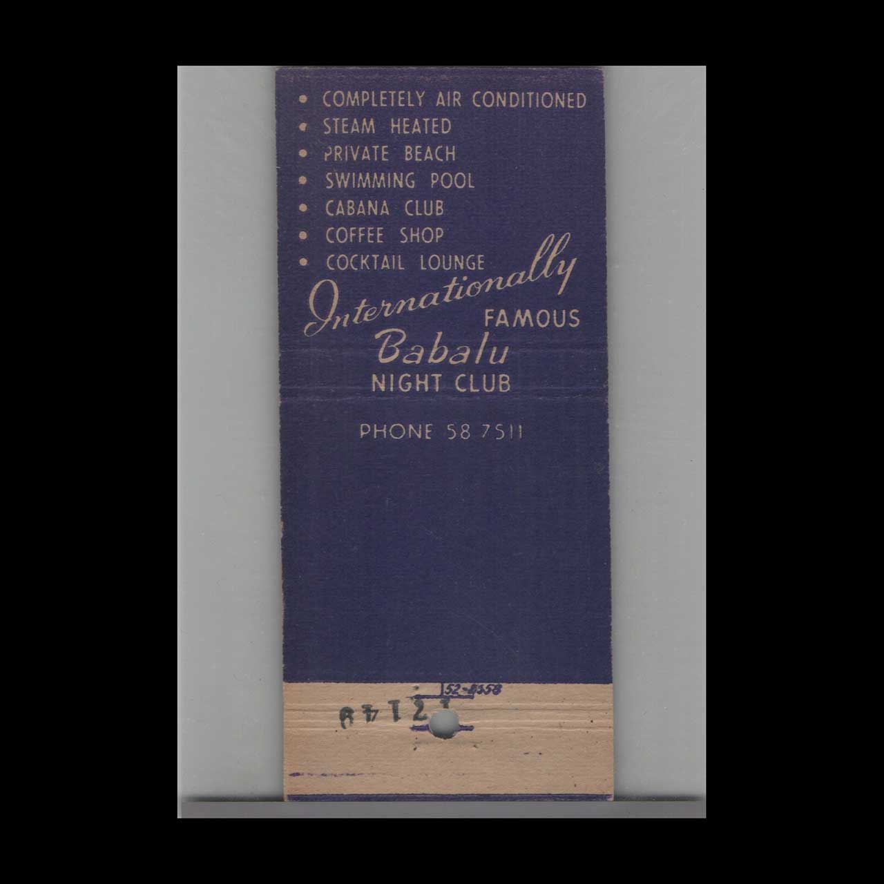 Matchbook Cover Seacomber Surfcomber Miami Beach FL Matchbook Cover Seacomber Surfcomber Miami Beach FL