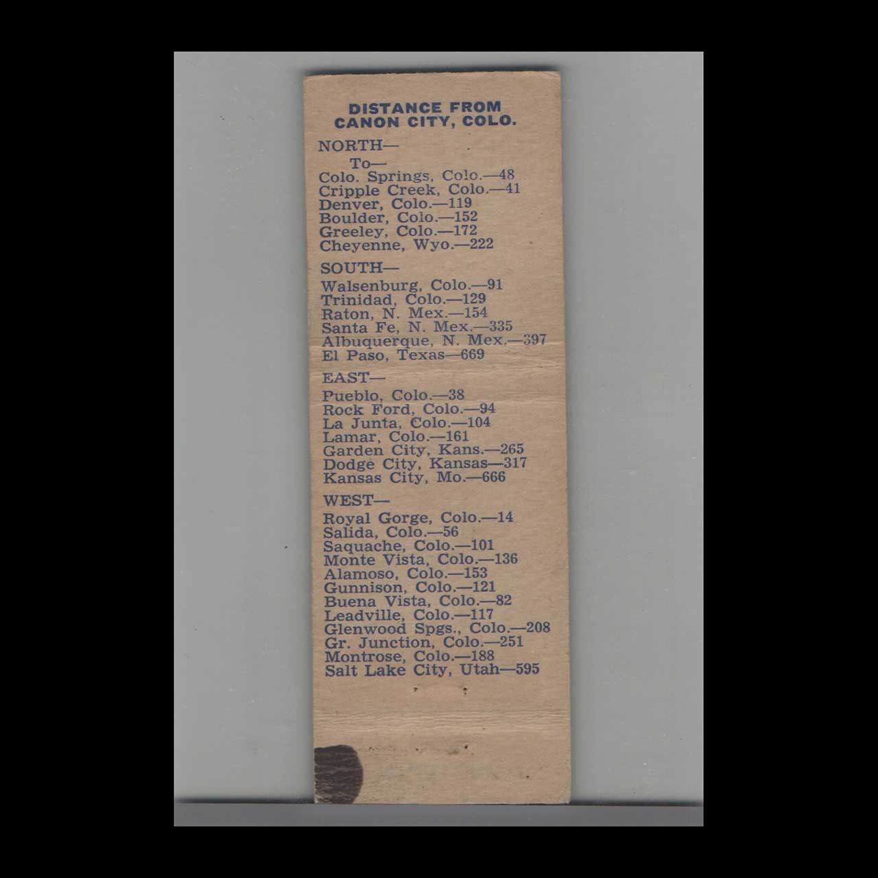 Matchbook Cover Park Lane Modern Motel Canon City CO Matchbook Cover Park Lane Modern Motel Canon City CO