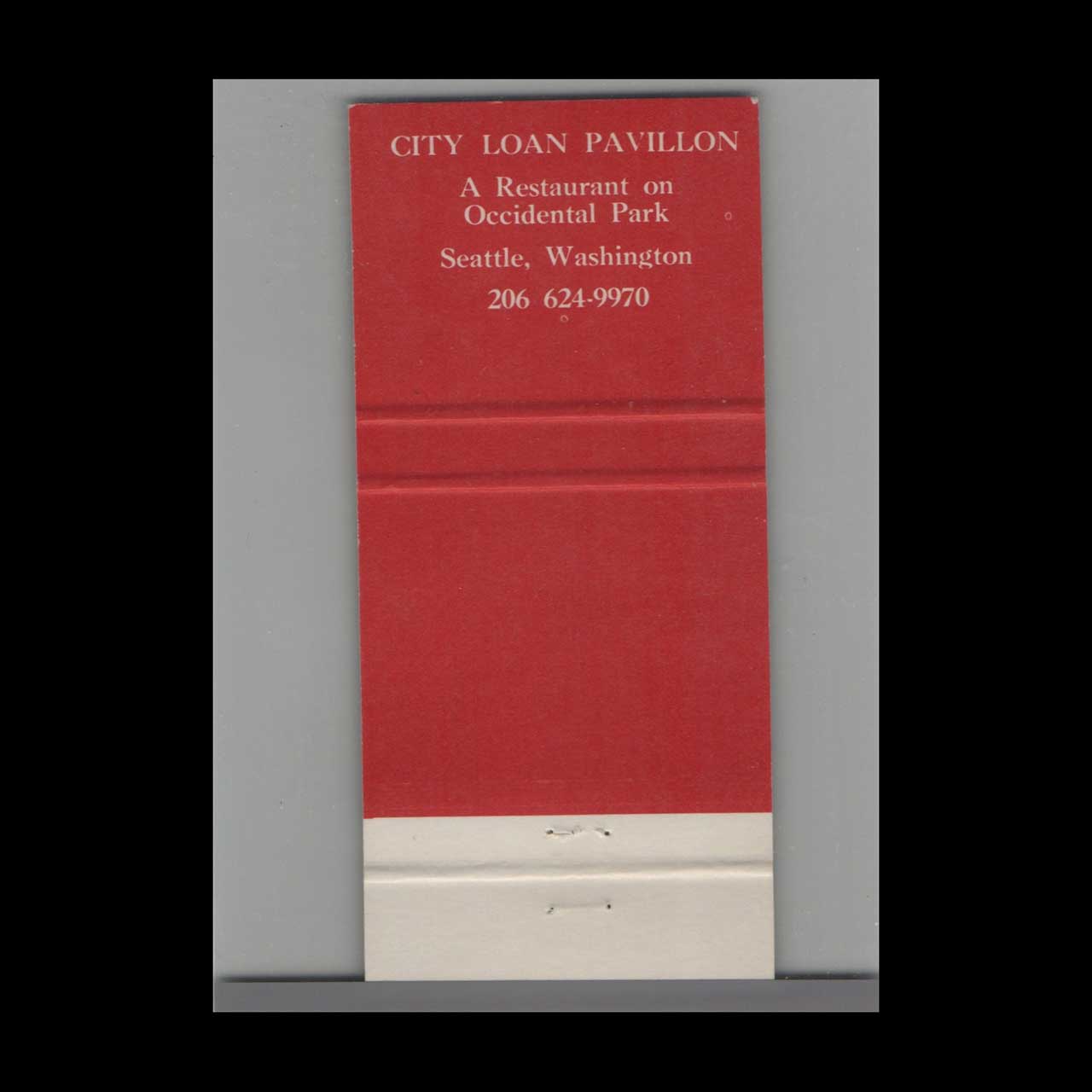 Matchbook Cover City Loan Pavilion Seattle WA Matchbook Cover City Loan Pavilion Seattle WA