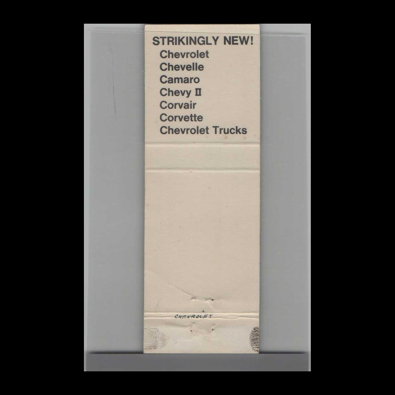 1968 Chevrolet Dealer Matchbook Cover Marshall TX 1968 Chevrolet Dealer Matchbook Cover Marshall TX