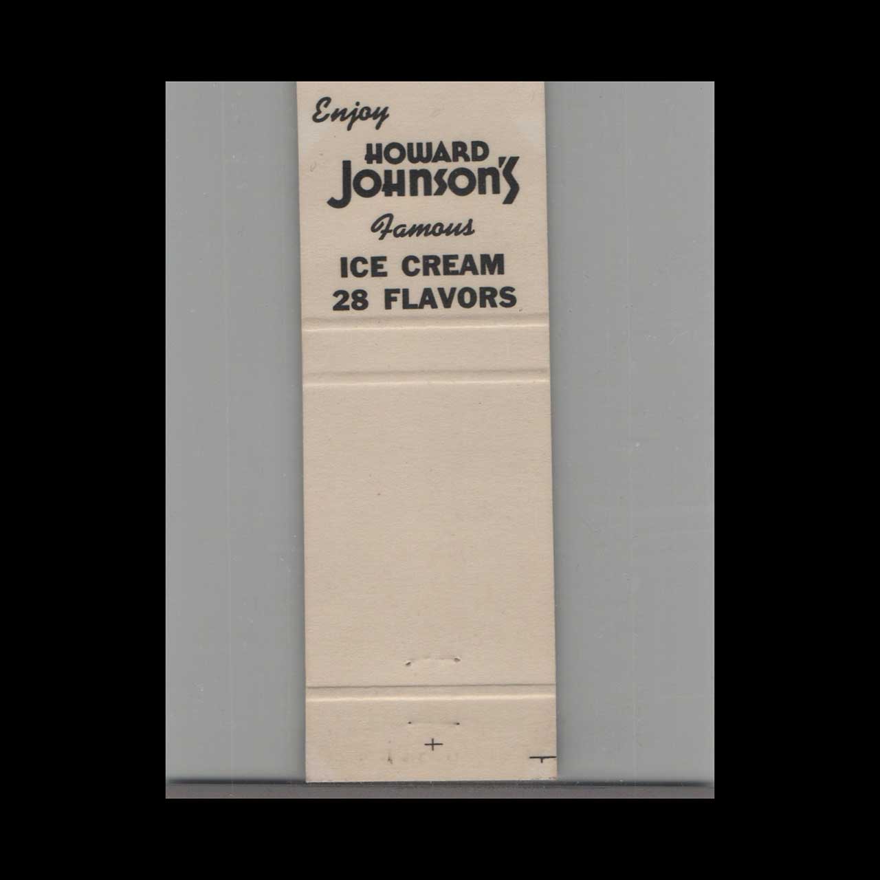 Howard Johnsons HOJO Cola Matchbook Cover Howard Johnsons HOJO Cola Matchbook Cover