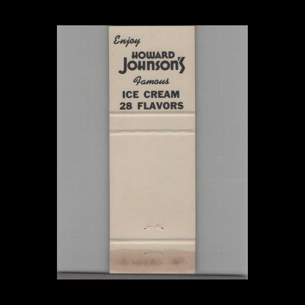 Howard Johnsons Ice Cream Matchbook Cover 28 Flavors Howard Johnsons Ice Cream Matchbook Cover 28 Flavors