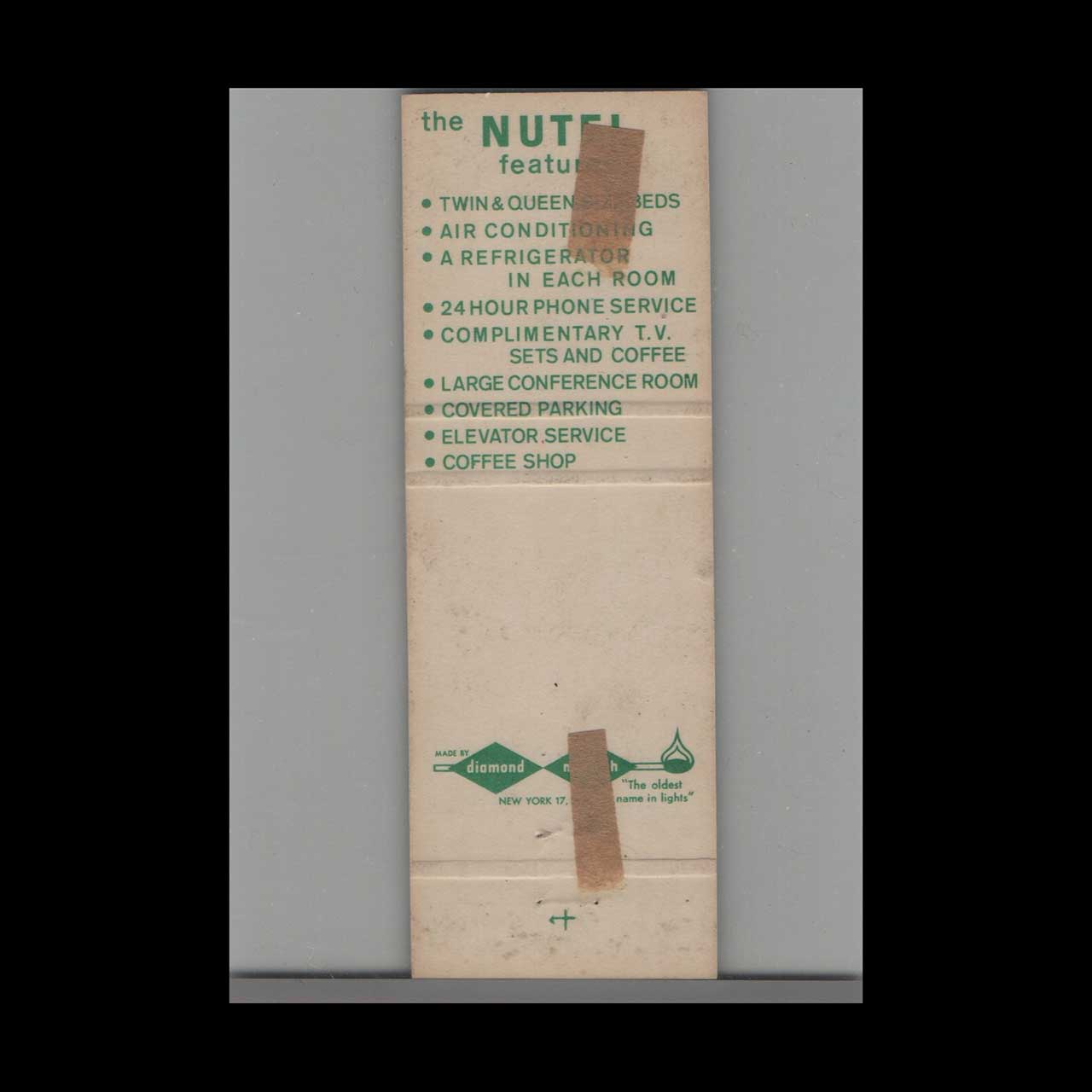 Matchbook Cover Nutel Motel Los Angeles CA Matchbook Cover Nutel Motel Los Angeles CA