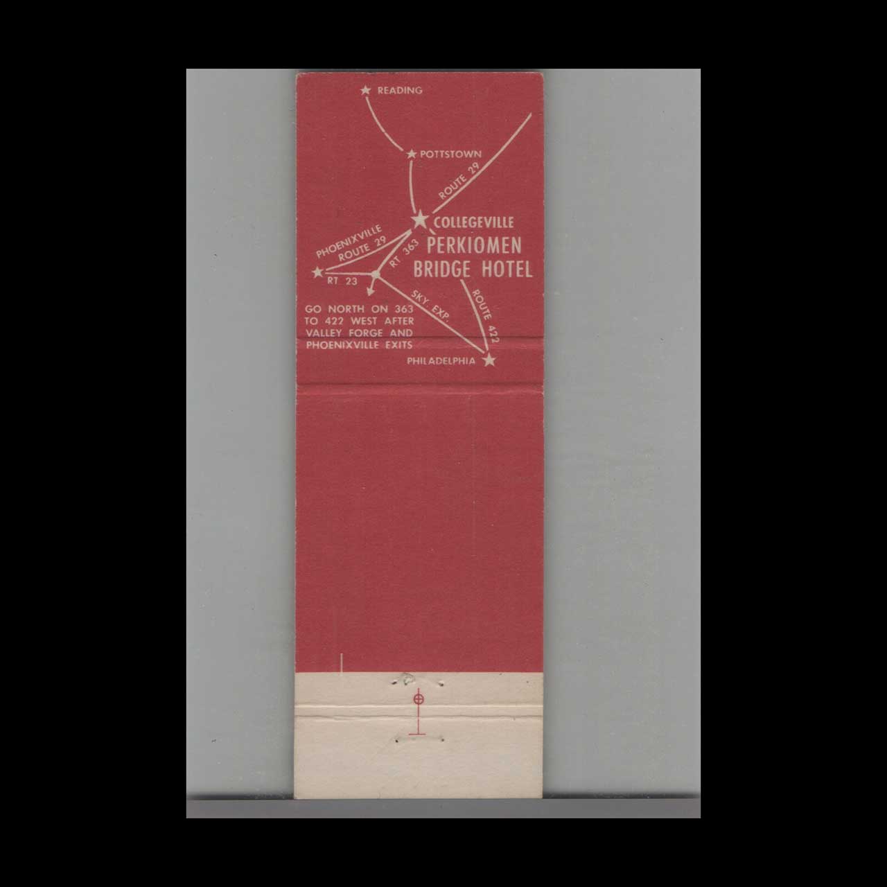 Matchbook Cover Perkiomen Bridge Hotel Collegeville PA Matchbook Cover Perkiomen Bridge Hotel Collegeville PA
