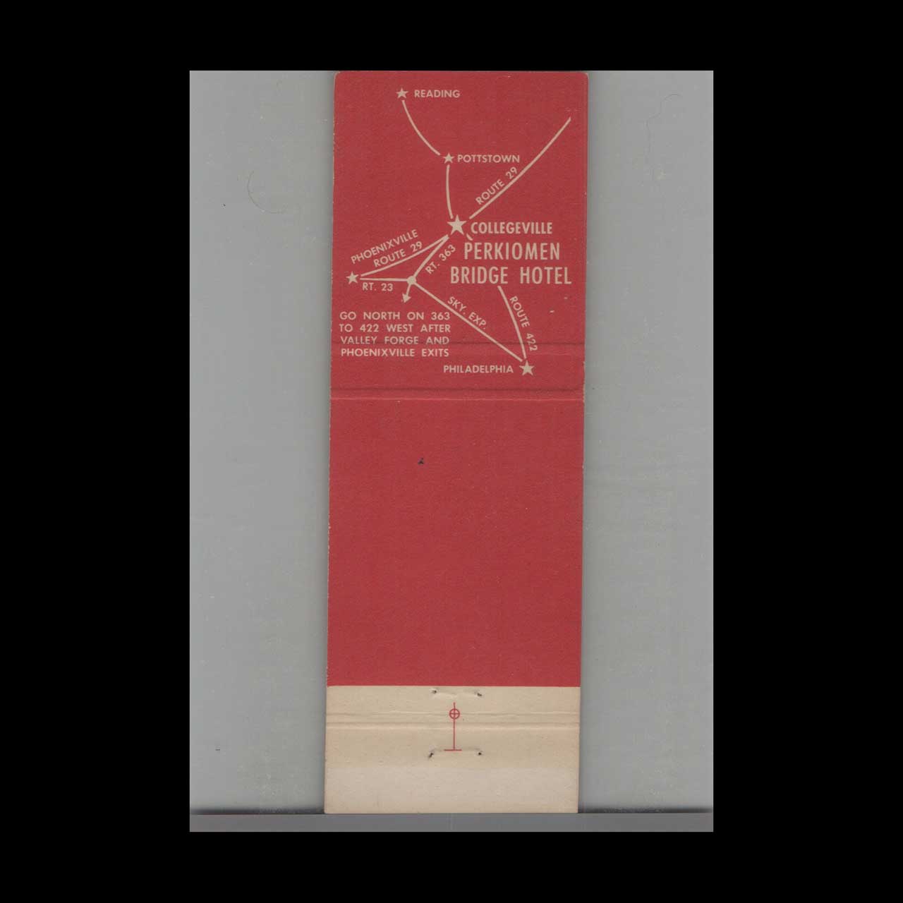 Matchbook Cover Perkiomen Bridge Hotel Collegeville PA Matchbook Cover Perkiomen Bridge Hotel Collegeville PA