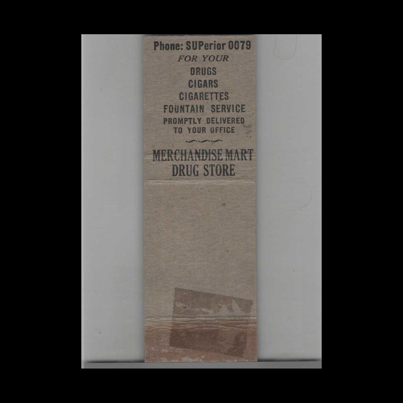 Drug Store Merchandise Mart Matchbook Cover Drug Store Merchandise Mart Matchbook Cover