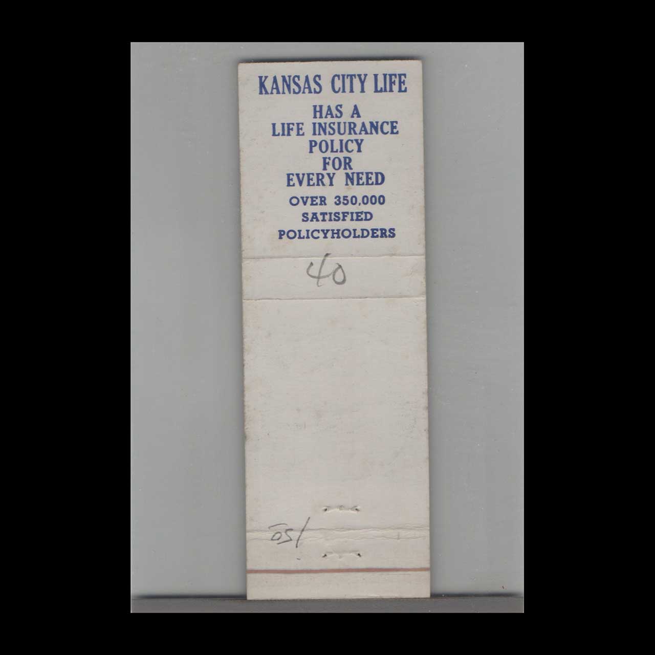 Matchbook Cover FE Naughton Security Assured Insurance Madison FL Matchbook Cover FE Naughton Security Assured Insurance Madison FL