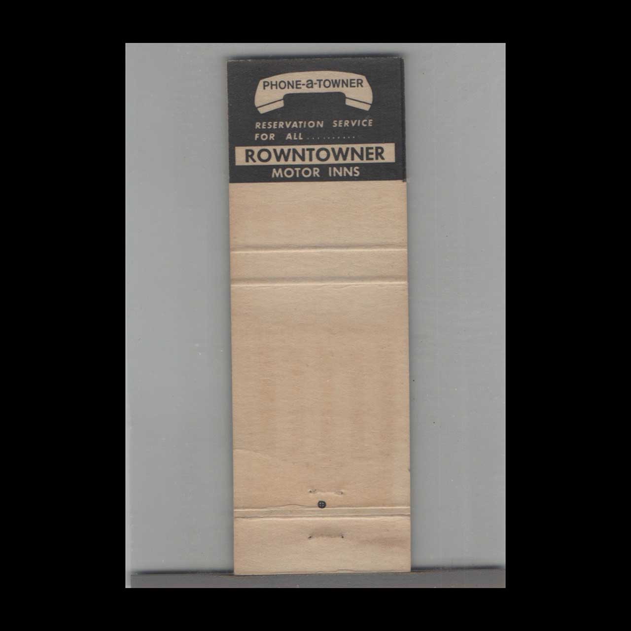 Matchbook Cover Rowntowner Motor Inns Rochester NY Matchbook Cover Rowntowner Motor Inns Rochester NY