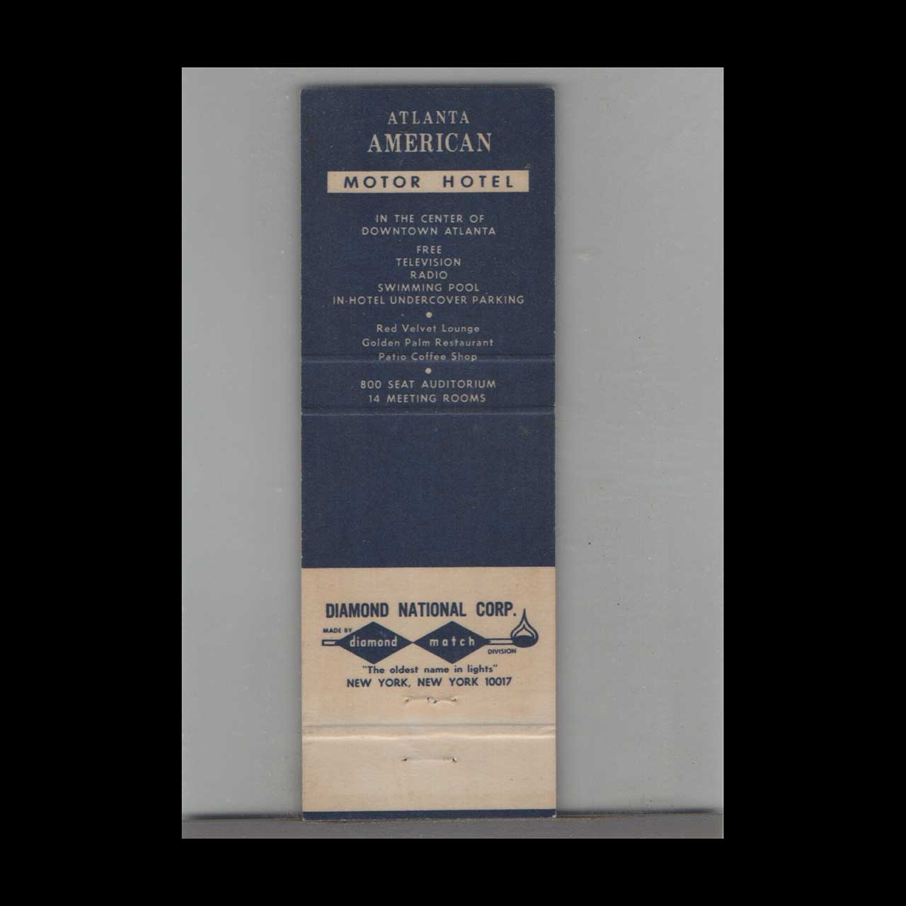 Matchbook Cover Atlanta American Hotel Atlanta GA Matchbook Cover Atlanta American Hotel Atlanta GA