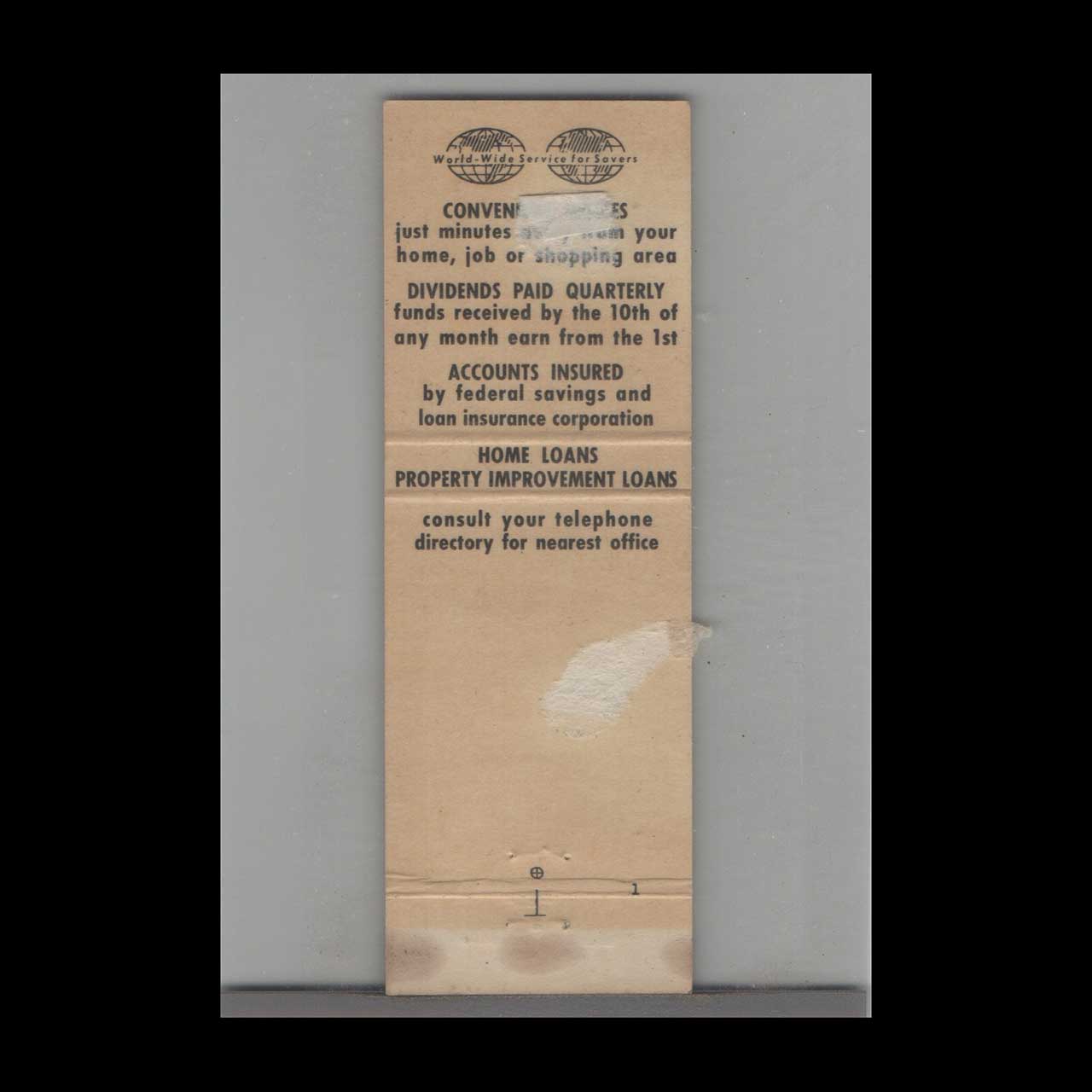 Matchbook Cover California Federal Savings Nations Largest Federal Matchbook Cover California Federal Savings Nations Largest Federal