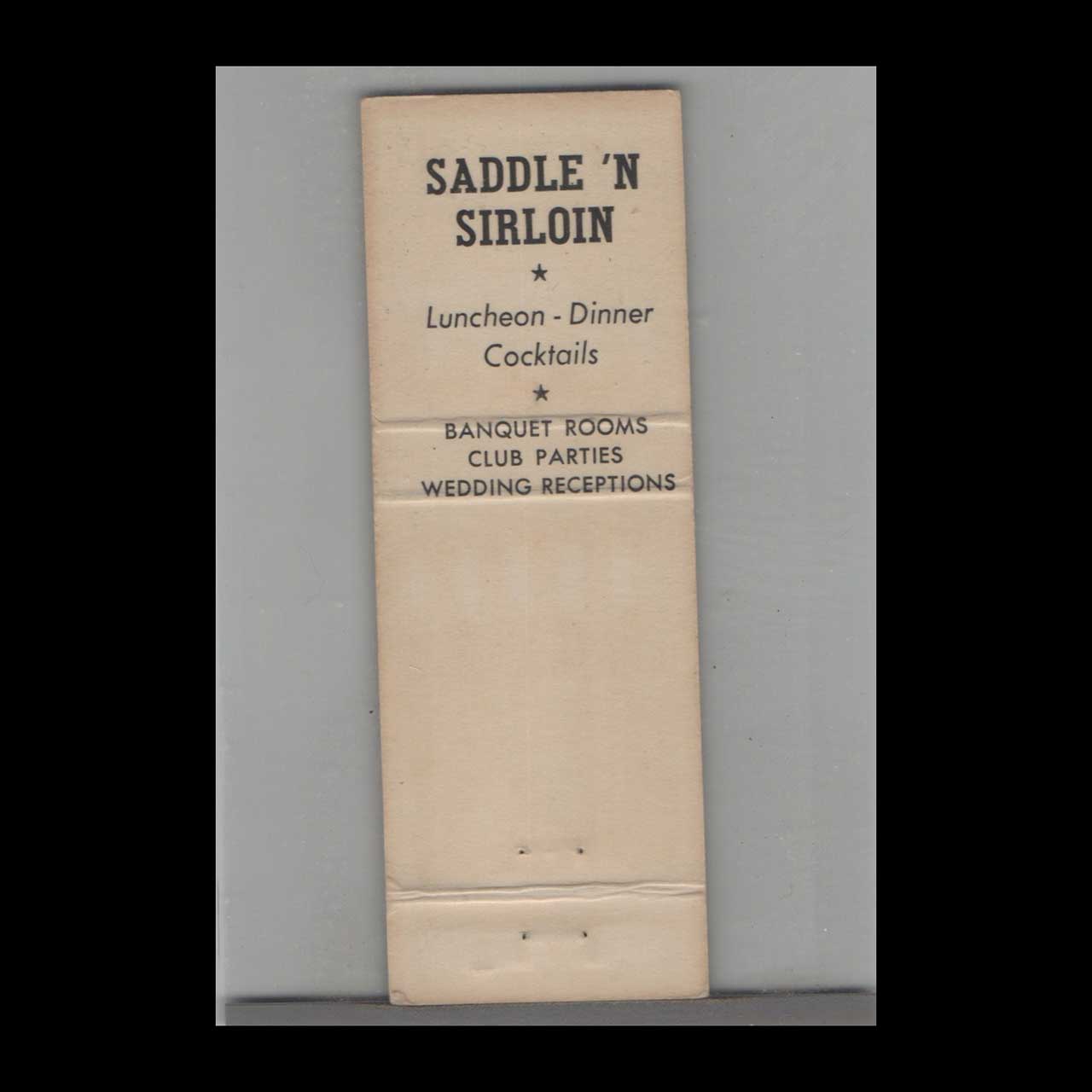 Saddle n Sirloin Matchbook Cover Santa Rosa CA Saddle n Sirloin Matchbook Cover Santa Rosa CA
