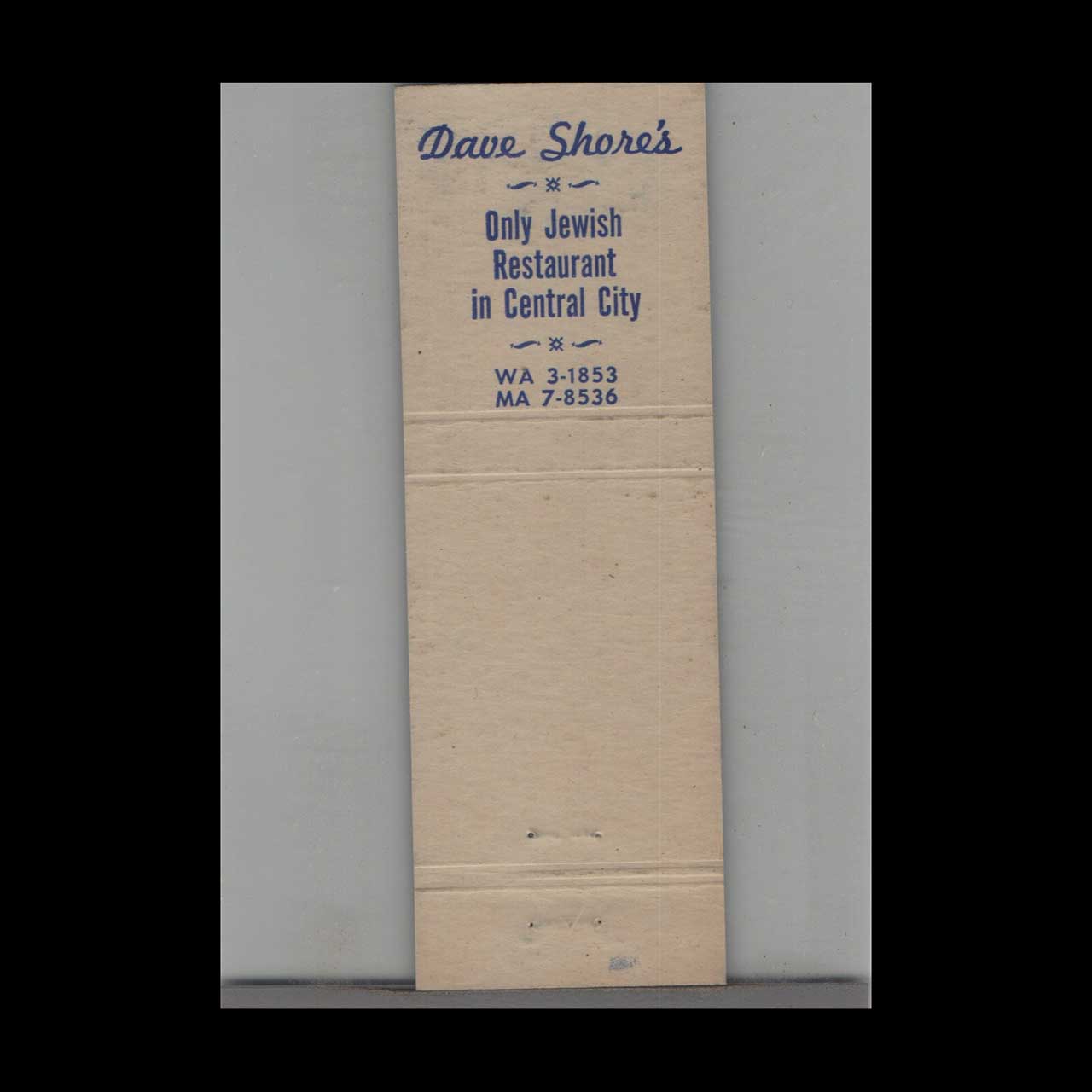 Dave Shores Steak & Chop House Matchbook Cover Philadelphia Dave Shores Steak & Chop House Matchbook Cover Philadelphia