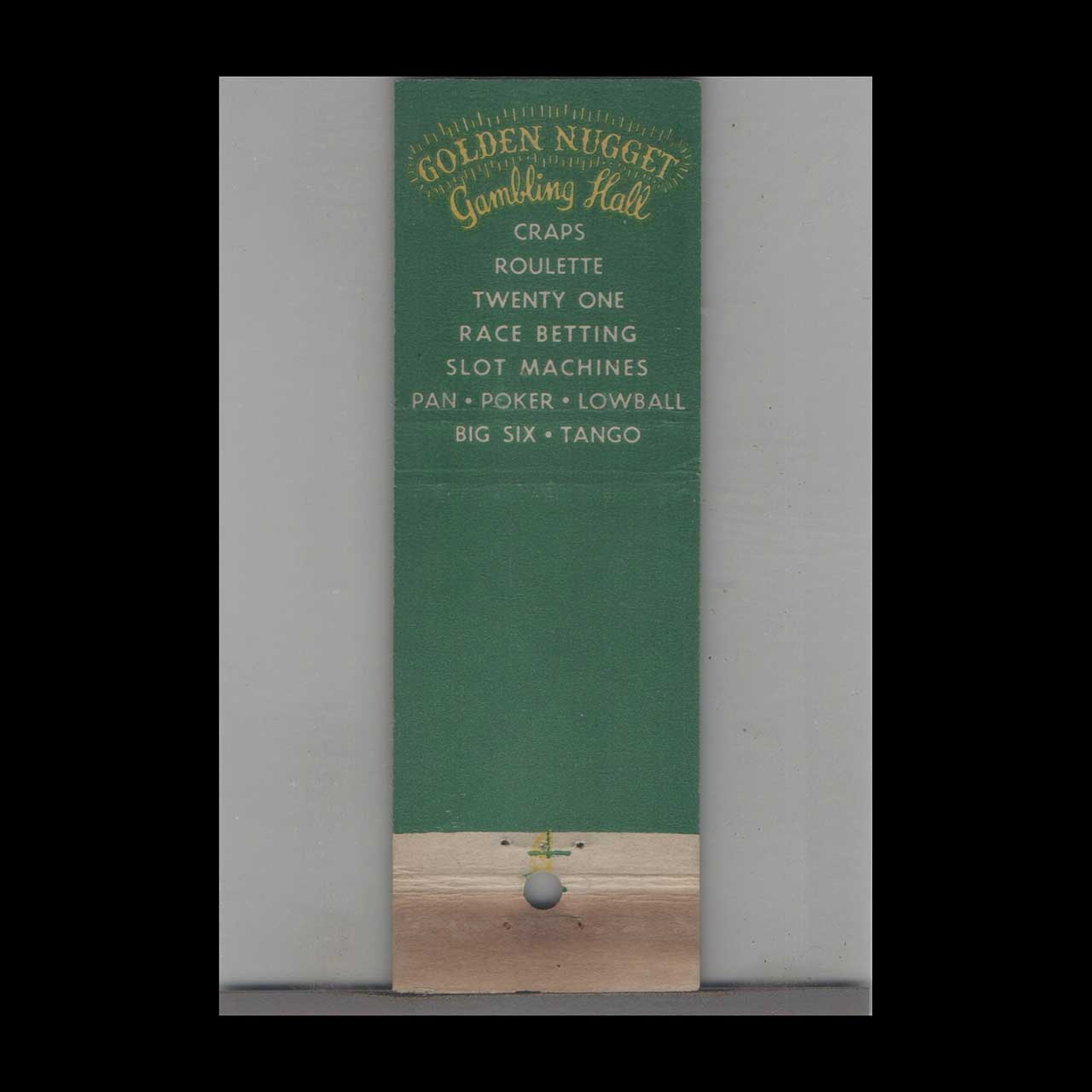 Golden Nugget Las Vegas Matchbook Cover Golden Nugget Las Vegas Matchbook Cover