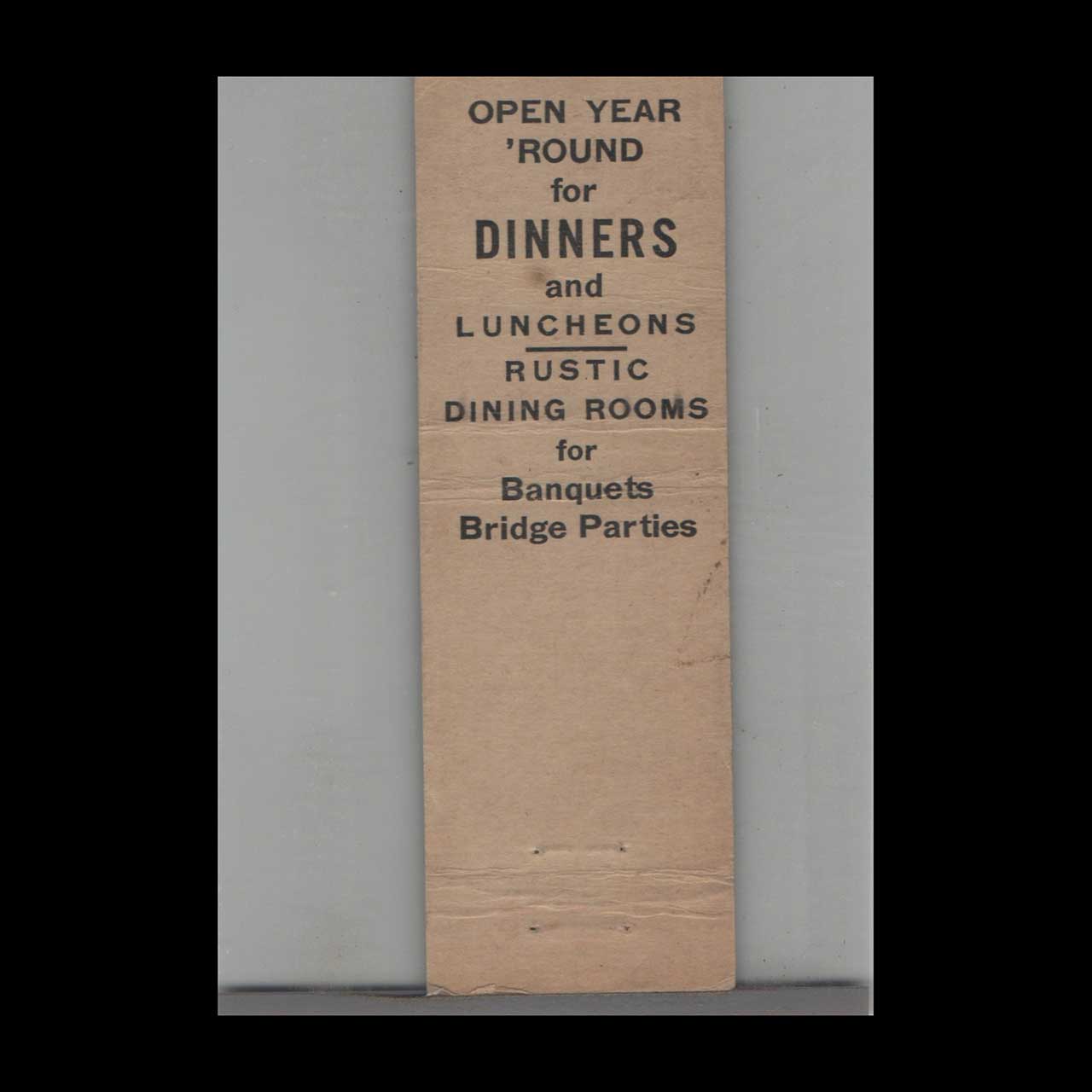 Stripped Feature Lukes Lodge Tiverton Matchbook Cover Stripped Feature Lukes Lodge Tiverton Matchbook Cover