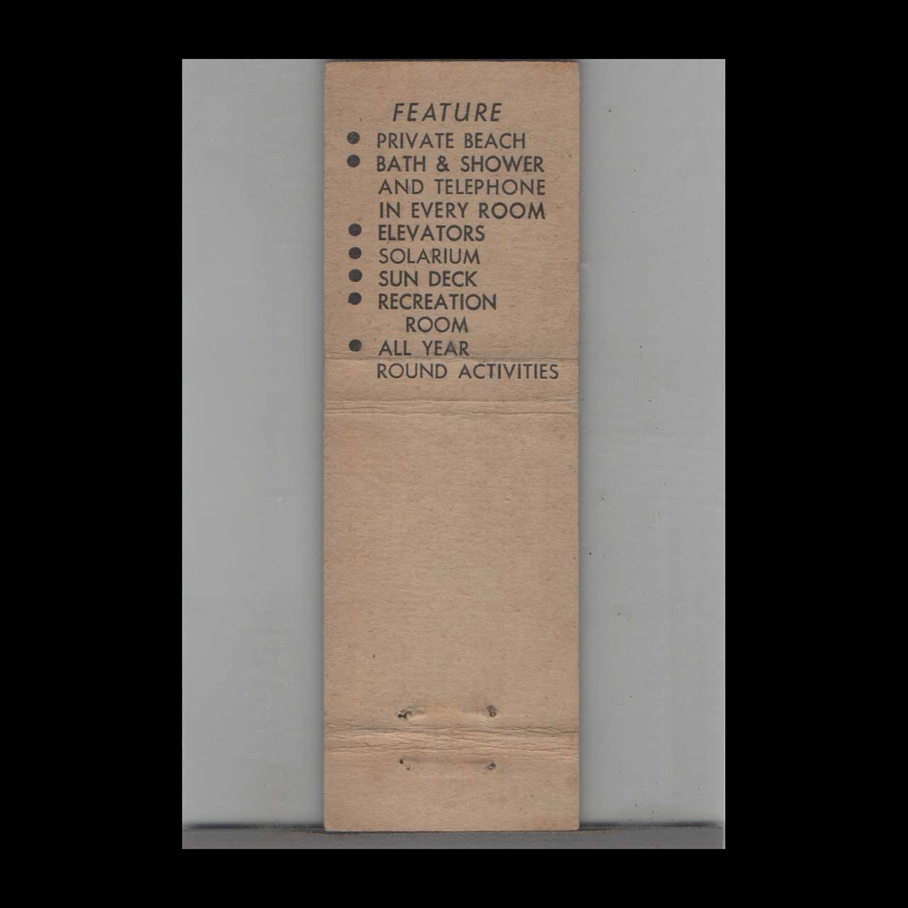 Ocean Haven Hotel Miami Beach Matchbook Cover Ocean Haven Hotel Miami Beach Matchbook Cover