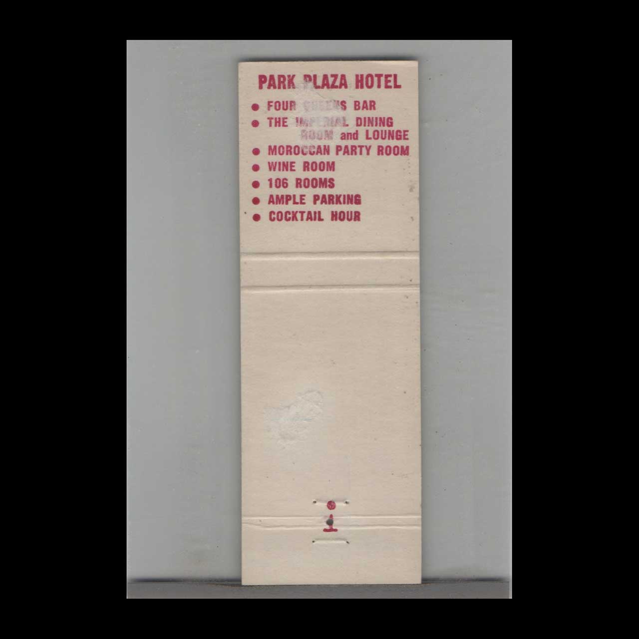 Matchbook Cover Park Plaza Hotel Winona MN Matchbook Cover Park Plaza Hotel Winona MN