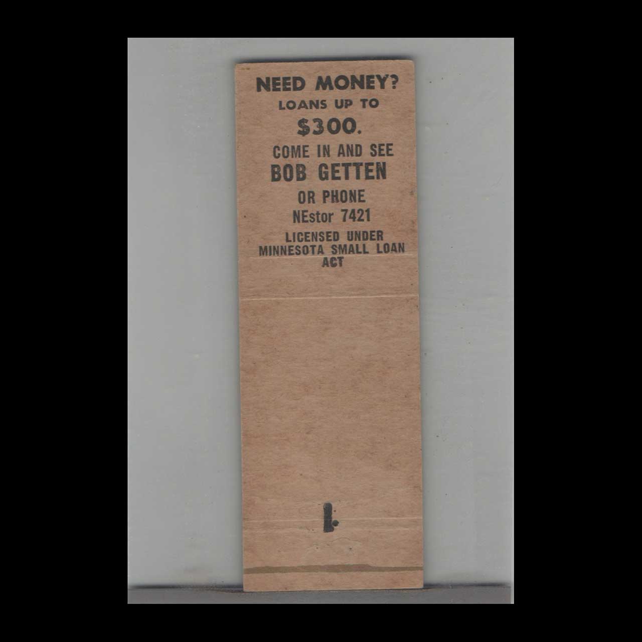 Matchbook Cover Midway Loan Company St Paul MN Matchbook Cover Midway Loan Company St Paul MN