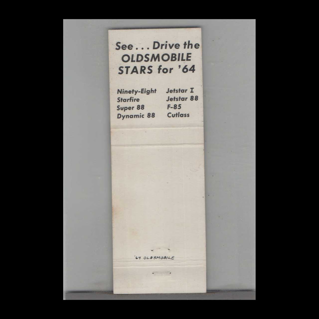 1964 Oldsmobile Dealer Matchbook Cover Mount Joy PA 1964 Oldsmobile Dealer Matchbook Cover Mount Joy PA