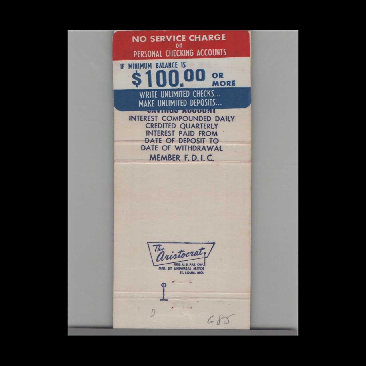 Matchbook Cover Deerbrook State Bank Deerfield IL Matchbook Cover Deerbrook State Bank Deerfield IL