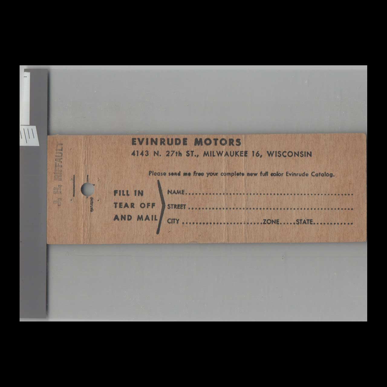 Evinrude Outboard Motor Matchbook Cover Flushing NY Evinrude Outboard Motor Matchbook Cover Flushing NY