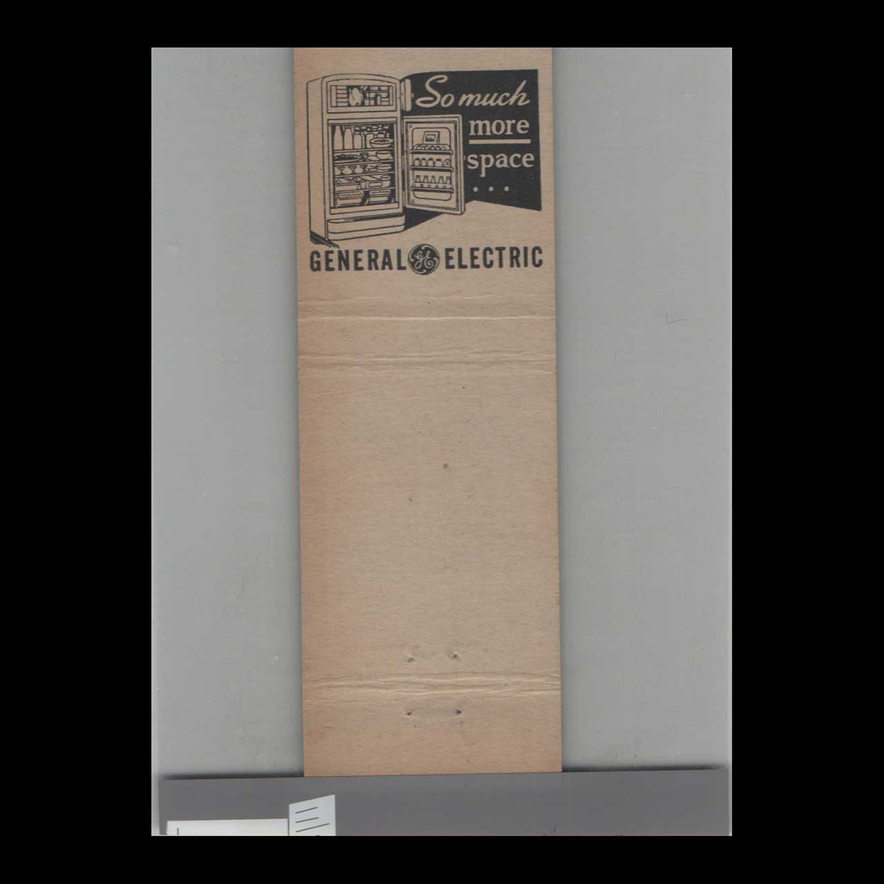 Matchbook Cover Reynolds Electric General Electric Refrigerators Matchbook Cover Reynolds Electric General Electric Refrigerators