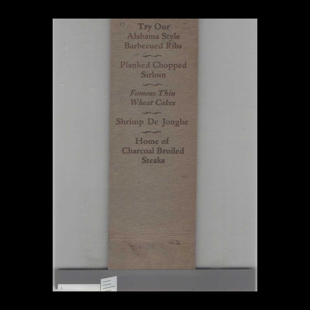 Famous Southern Chicken Feast Matchbook Cover Des Moines Famous Southern Chicken Feast Matchbook Cover Des Moines