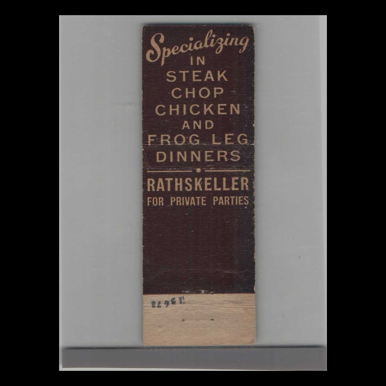 Reebs Genuine Turtle Soup Matchbook Cover Columbus OH Reebs Genuine Turtle Soup Matchbook Cover Columbus OH