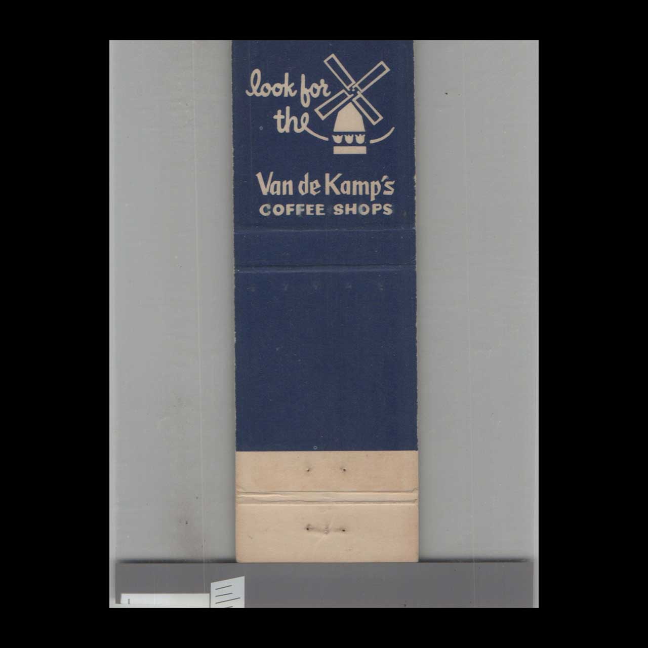 Windmill Van De Kamps Coffee Shops Matchbook Cover Windmill Van De Kamps Coffee Shops Matchbook Cover