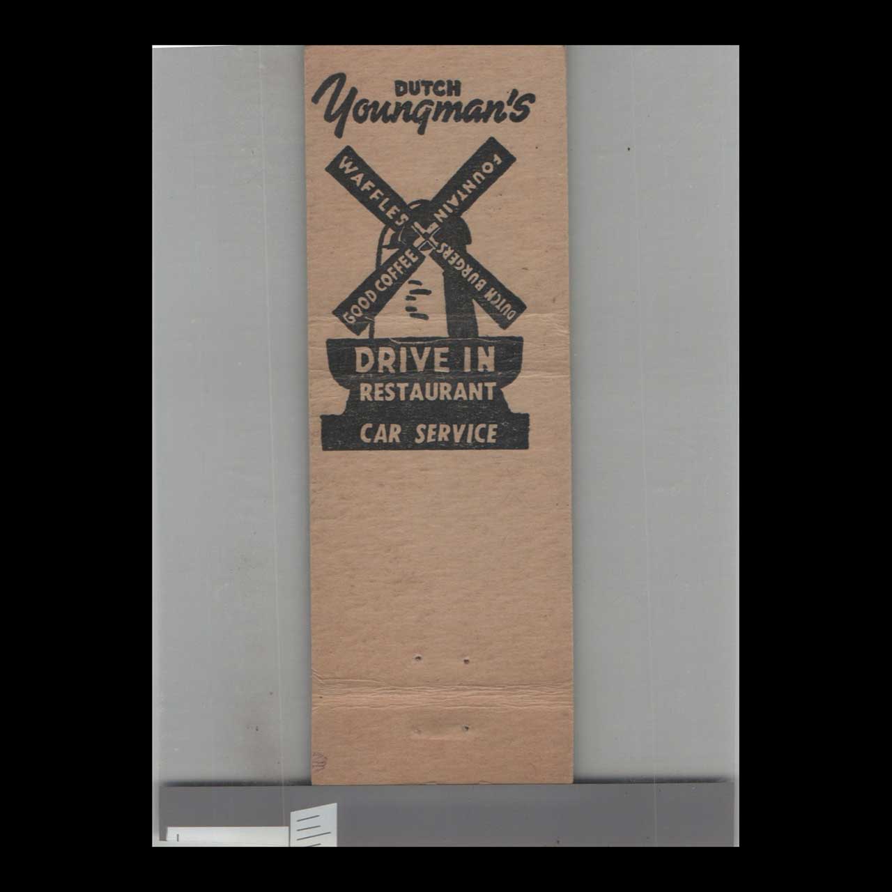 Windmill Dutch Youngmans Matchbook Cover Monterey CA Windmill Dutch Youngmans Matchbook Cover Monterey CA