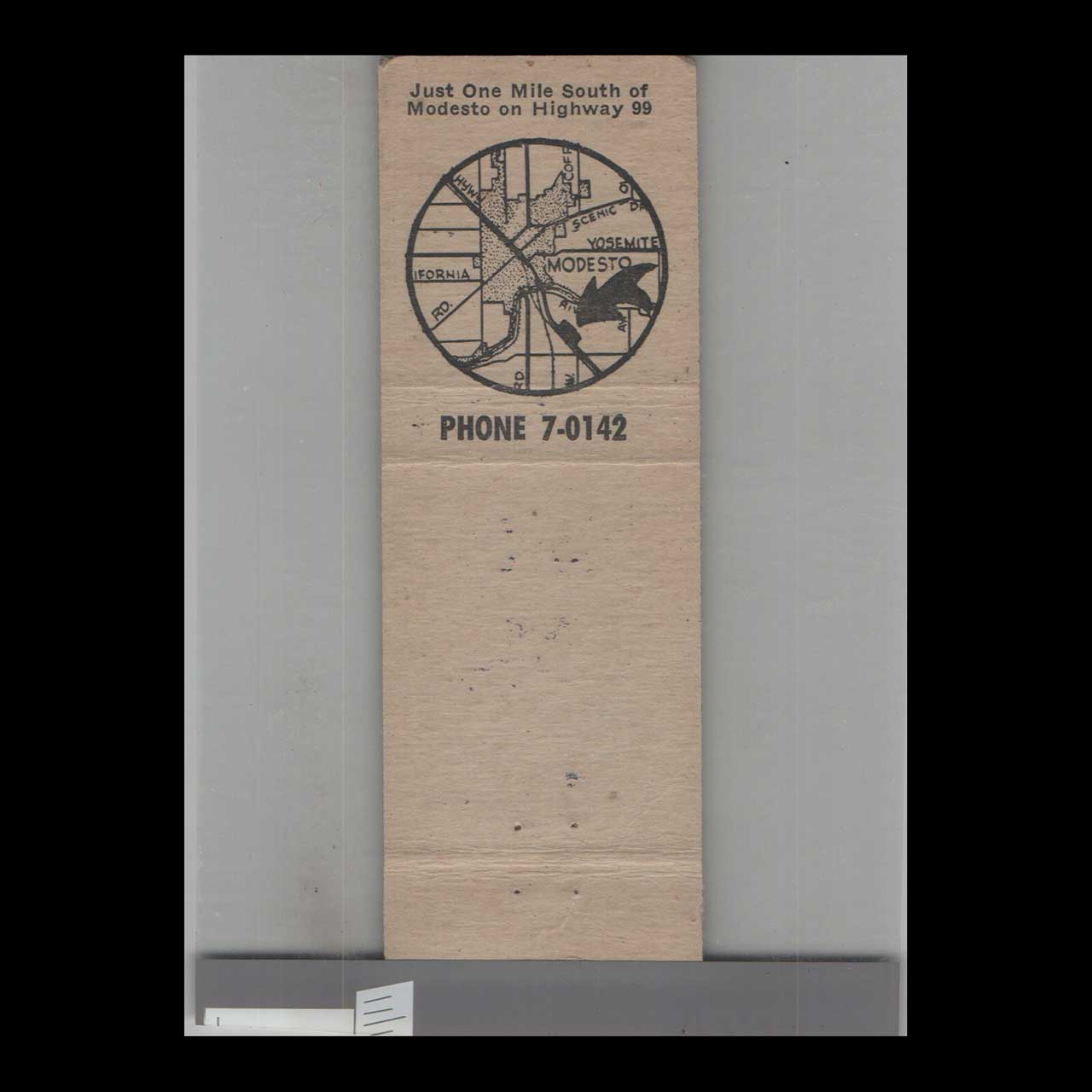 Matchbook Cover Windmill Blue Mill Motel Modesto CA Matchbook Cover Windmill Blue Mill Motel Modesto CA