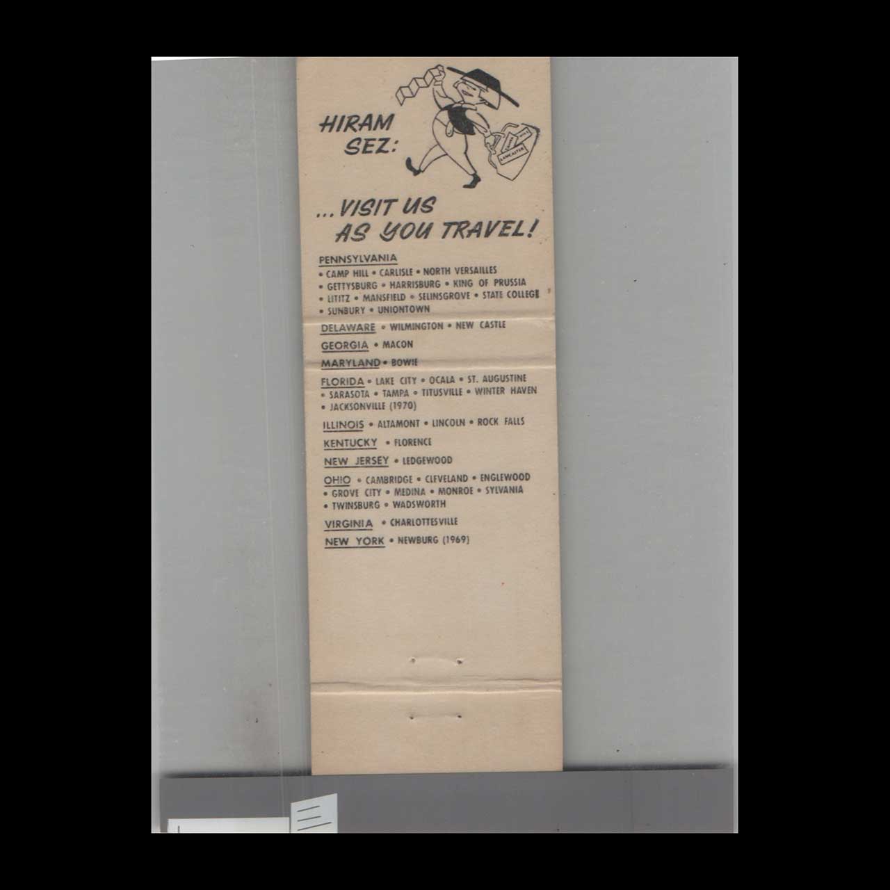 Windmill Dutch Pantry Kettle & Keg Matchbook Cover Windmill Dutch Pantry Kettle & Keg Matchbook Cover