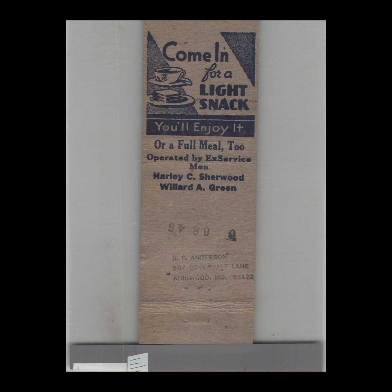 Windmill Matchbook Cover Greenmill Cafe Burlington IA Windmill Matchbook Cover Greenmill Cafe Burlington IA