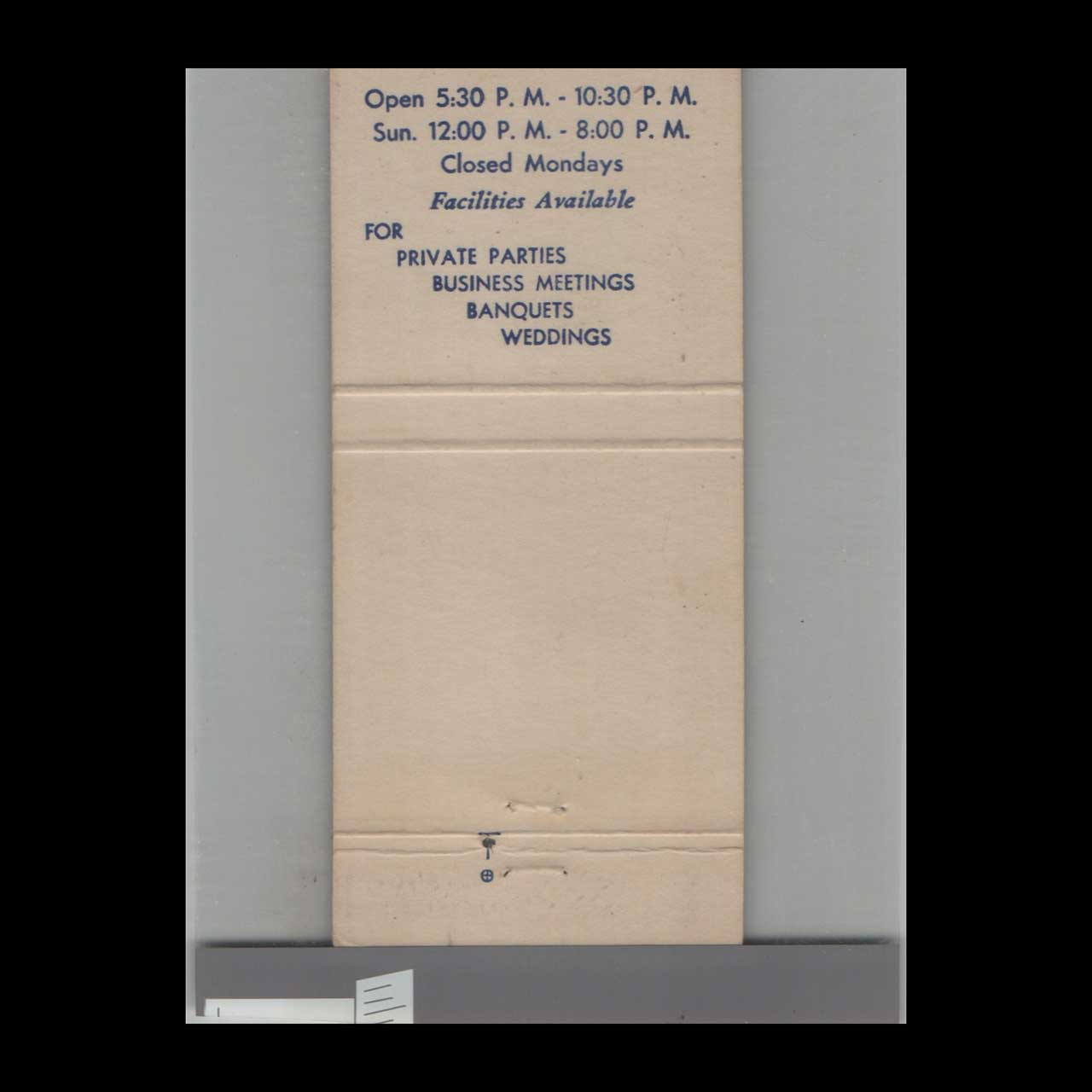 Windmill The Hungry Dutchman Denver Matchbook Cover Windmill The Hungry Dutchman Denver Matchbook Cover