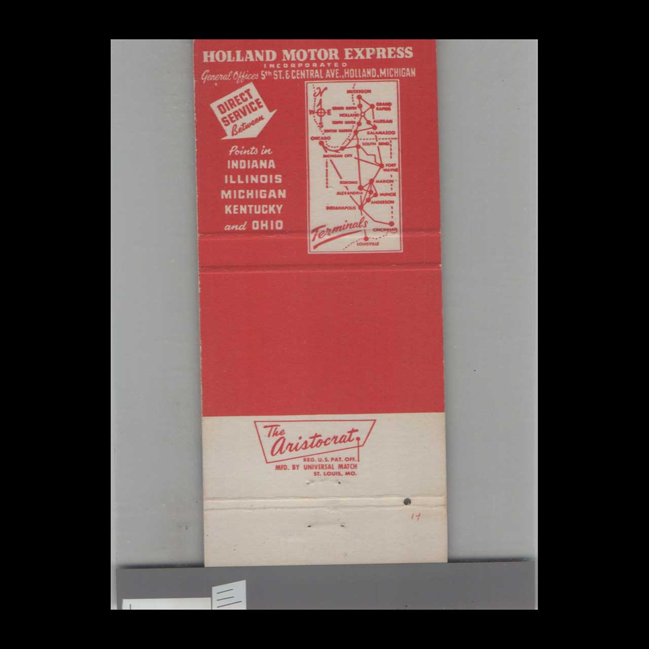 Windmill Holland Motor Express 38 Yrs Service Matchbook Cover Windmill Holland Motor Express 38 Yrs Service Matchbook Cover
